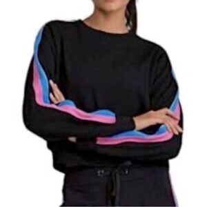 Black Line by Noli Yoga Chase Cropped Sweatshirt In "Azure", Size XL, Athleisure